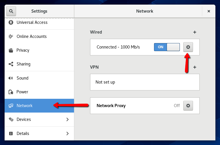 CentOS 8 network settings