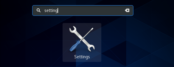 CentOS 8 open settings