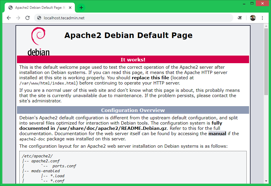 Install Apache on Debian 10