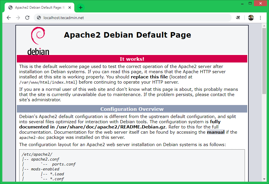 How to Install and Configure Apache on Debian 10   TecAdmin - 51