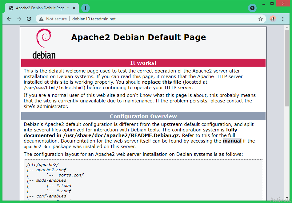 install apache debian