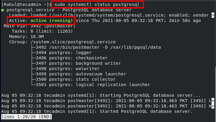 postgresql install centos