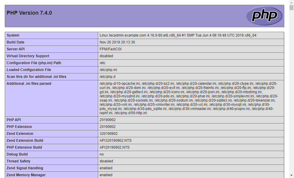 How to Install Nginx with PHP FPM on CentOS 8   TecAdmin - 14