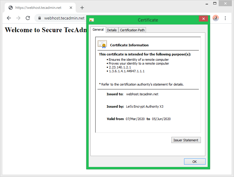 How to Setup Let s Encrypt SSL with Apache on Fedora   TecAdmin - 92