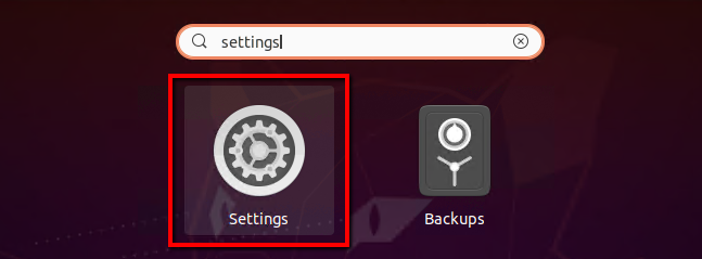 Open Settings Ubuntu 20.04
