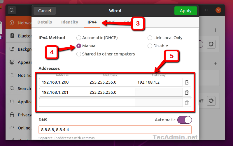 Set Static IP Ubuntu 20.04