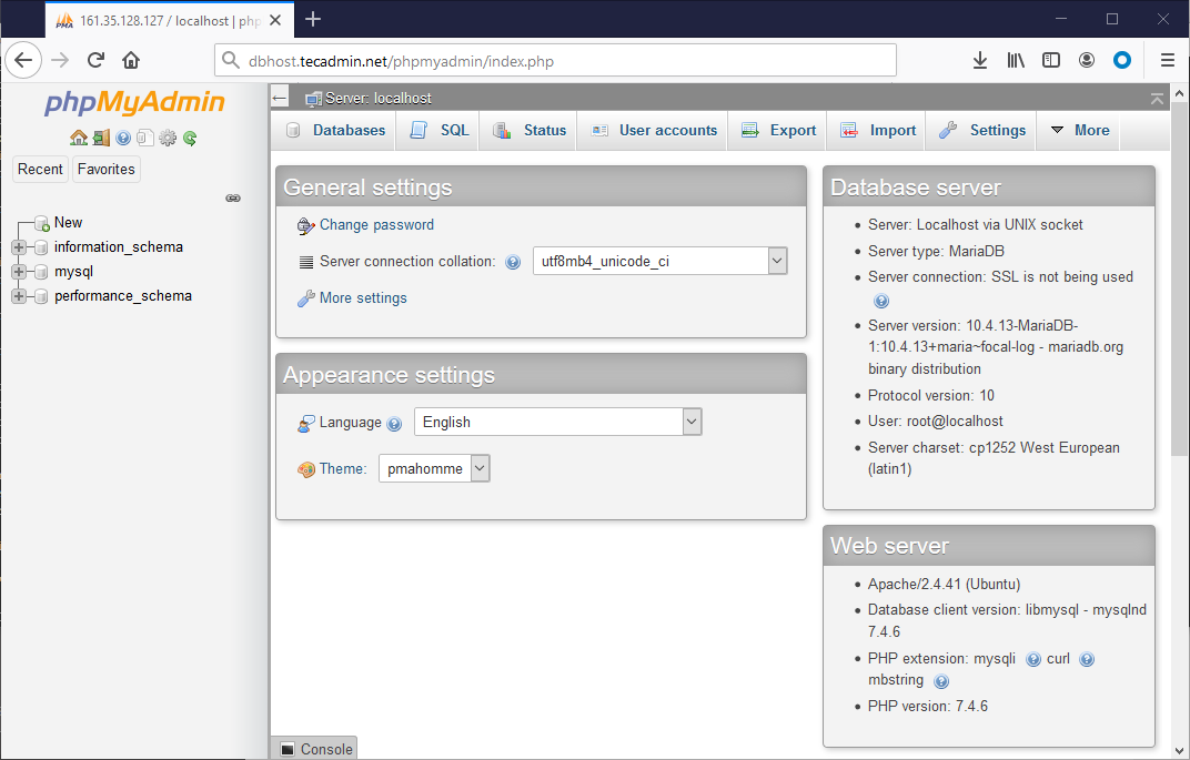 setup phpmyadmin ubuntu