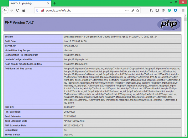 php fpm nginx 7.3