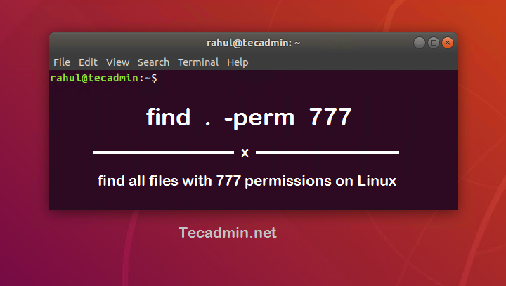 Find All files with 777 permission in Linux – TecAdmin