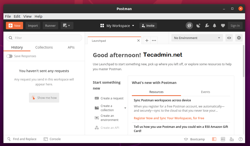 A Running Postman on Ubuntu 20.04