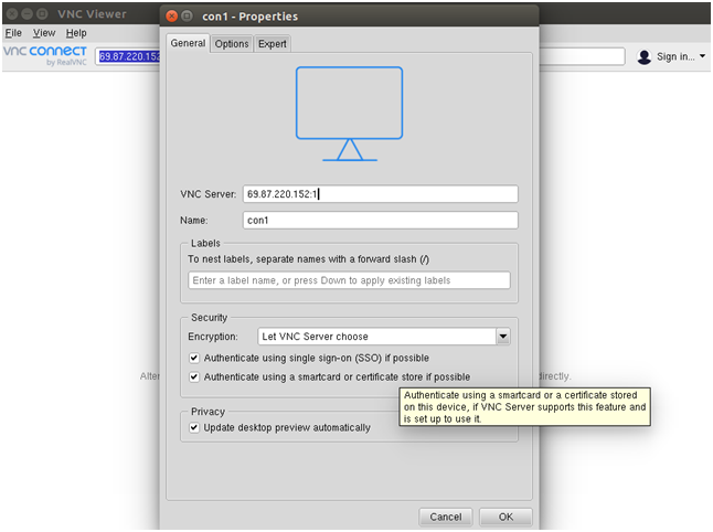 vnc connect to another computer