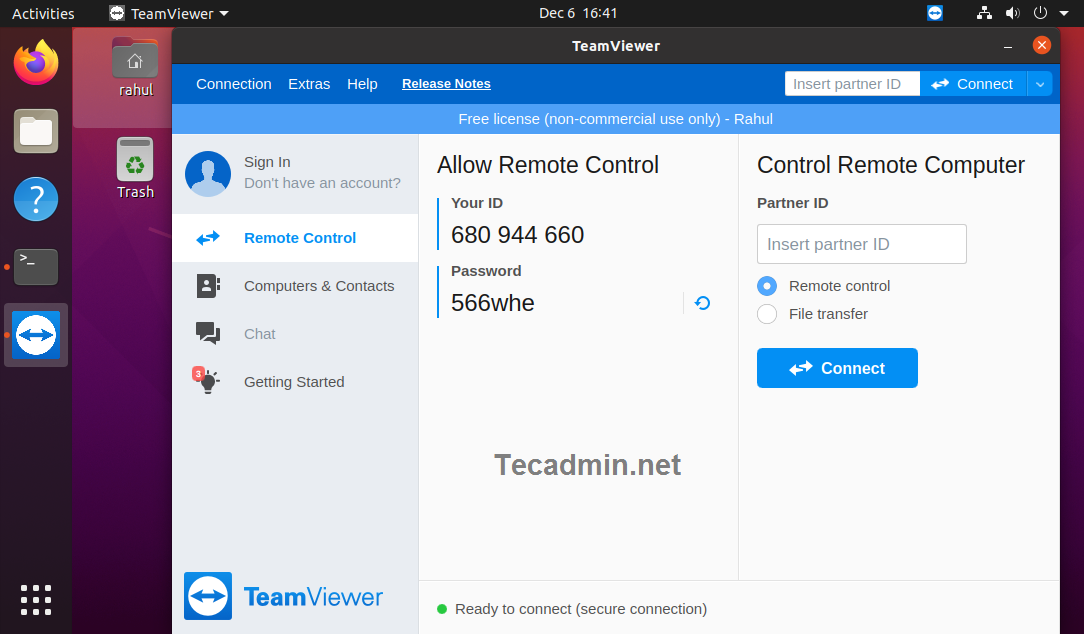 is teamviewer free in ubuntu