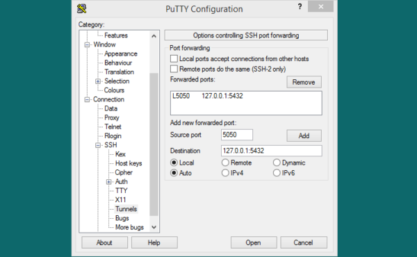 putty as ssh proxy