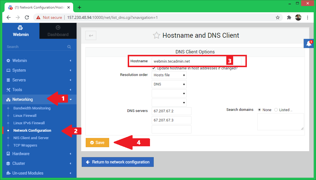 how to create your email domain in webmin