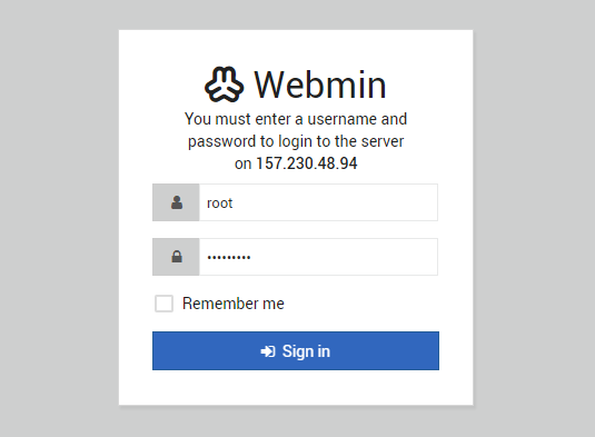 webmin login