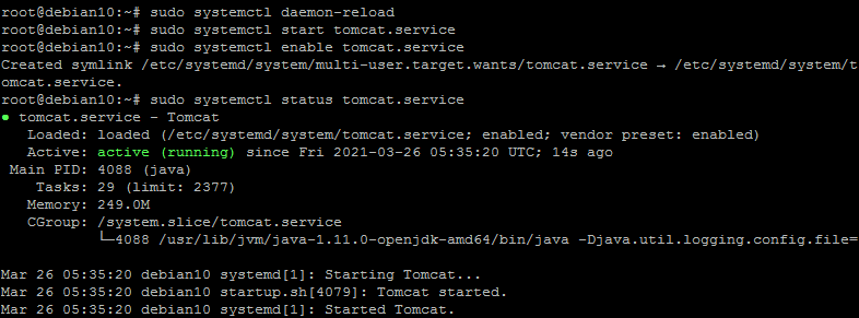 Manage Tomcat with systemd 