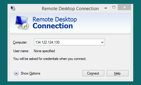 Connettiti al desktop remoto (RDP)