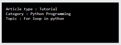 Python for loop with Dictionary