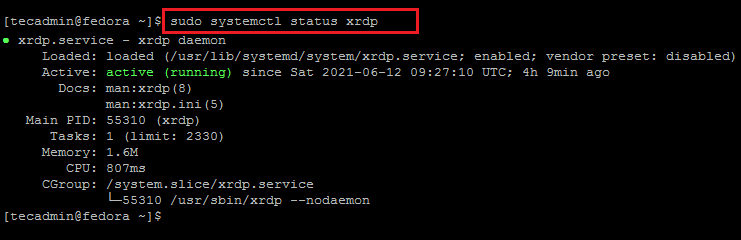 Running XRDP on Fedora (Remote Desktop Service)