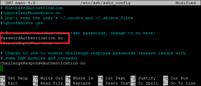 Disable Password Auth in SSH