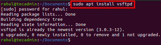 installing vsftpd ubuntu 20.04
