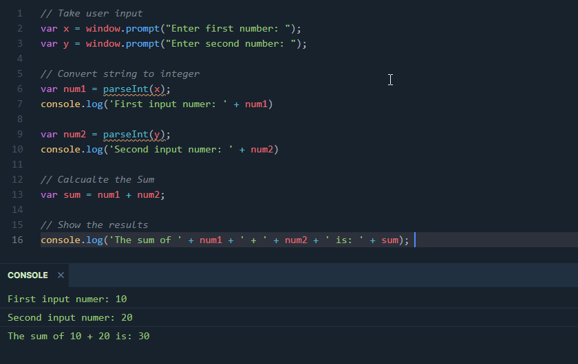 JavaScript Program to Add Two Numbers   TecAdmin - 39