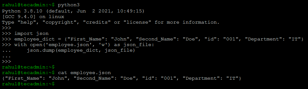 Python Write JSON File