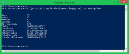 uptime tecadmin powershell