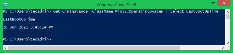 Check Computer Uptime in PowerShell