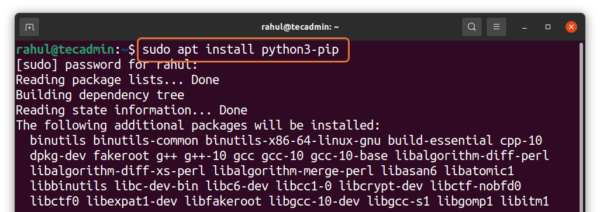 install pip on ubuntu