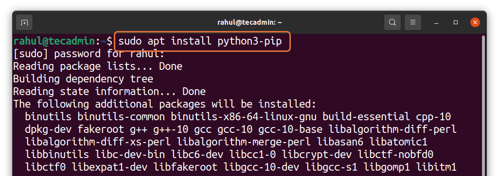 how-to-install-pip-in-ubuntu-20-04-tecadmin