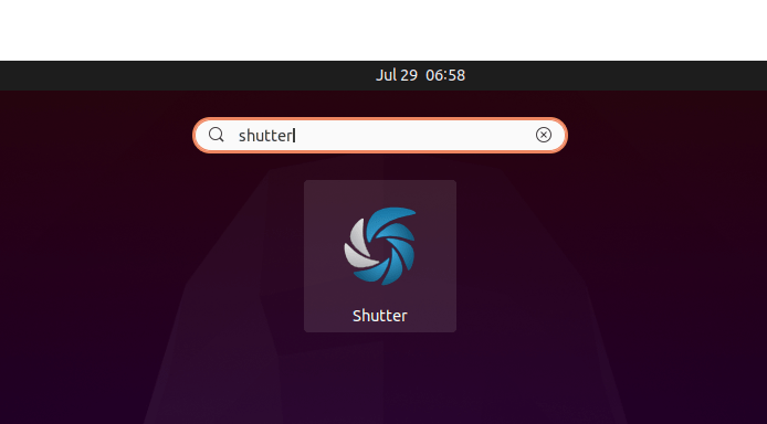 Open shutter application in Ubuntu
