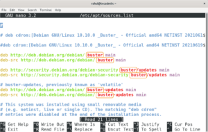 fichier sources.list debian 10