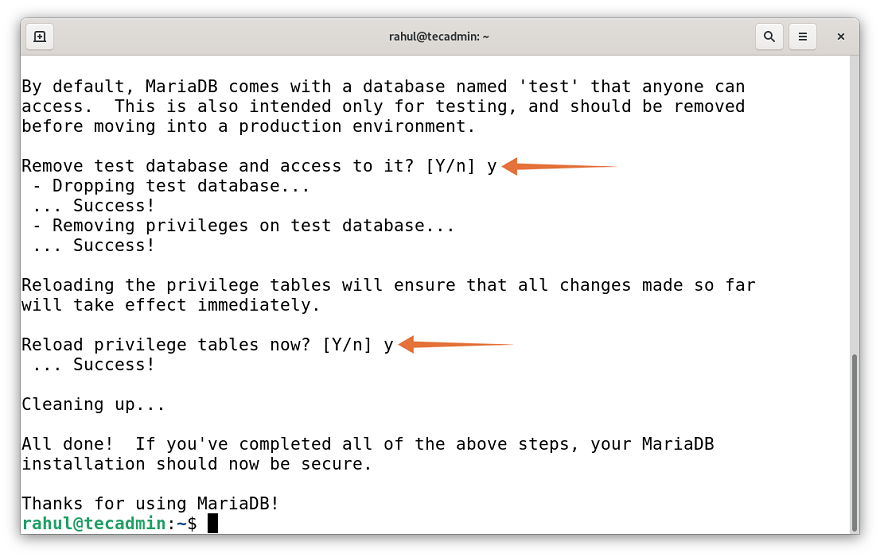 Mysql secure installation