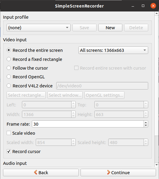 Simple Screen Recorder for Linux