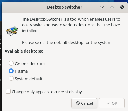 GUI for Desktop Switcher in Fedora