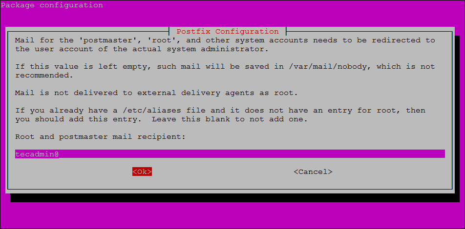 Step 6 - Installing Postfix on Ubuntu 20.04 