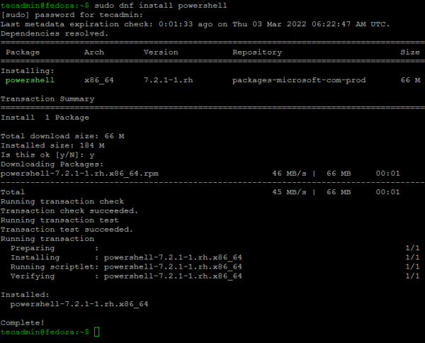 how-to-install-powershell-on-fedora-tecadmin