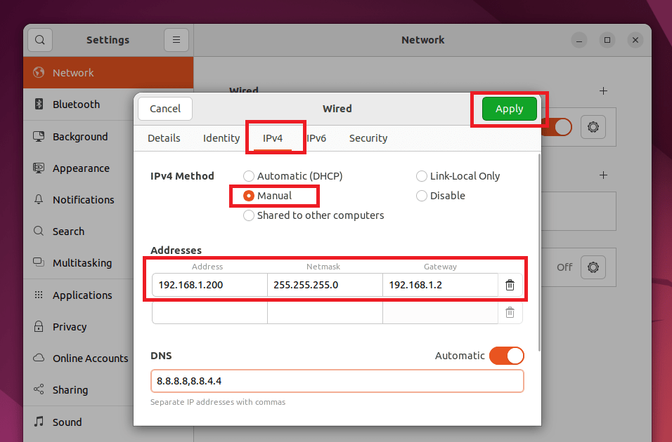 Configuration status. Ubuntu 2204.