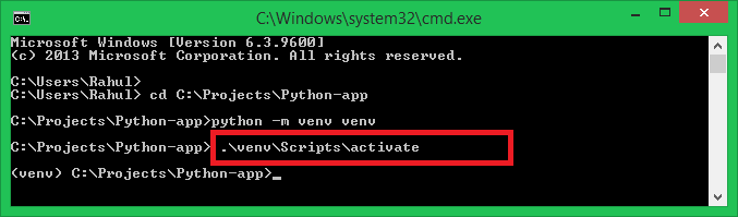 Creating and Activate Python Virtual Environment on Windows