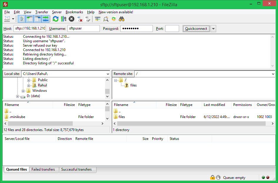 Connect SFTP to Ubuntu 22.04  with Filezilla 