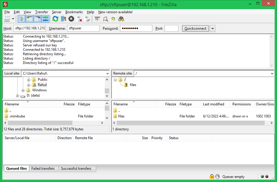 Connect SFTP to Ubuntu 22.04 with Filezilla 