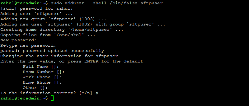 How to Create SFTP User in Ubuntu 22 04  No Shell Access    TecAdmin - 19