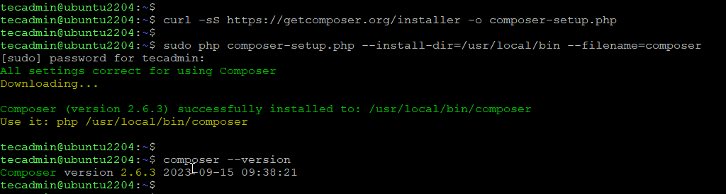 Installing PHP Composer on Ubuntu 22.04