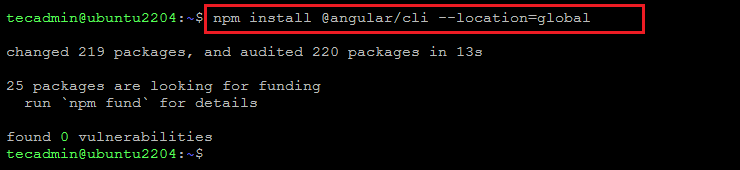 Installing Angular CLI on Ubuntu 22.04