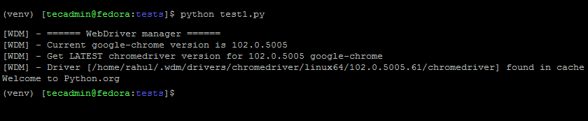 Setup Selenium with Python and Chrome on Fedora   TecAdmin - 93