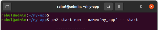 Running  npm start  with PM2   TecAdmin - 25