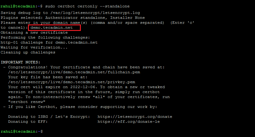 How to Generate Let s Encrypt SSL using Certbot   TecAdmin - 6