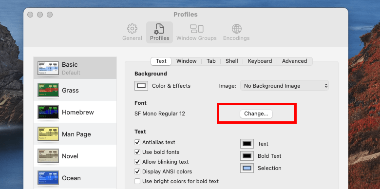 Increase Font Size in macOS Terminal