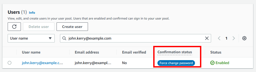 AWS Cognito User with FORCE_CHANGE_PASSWORD Status